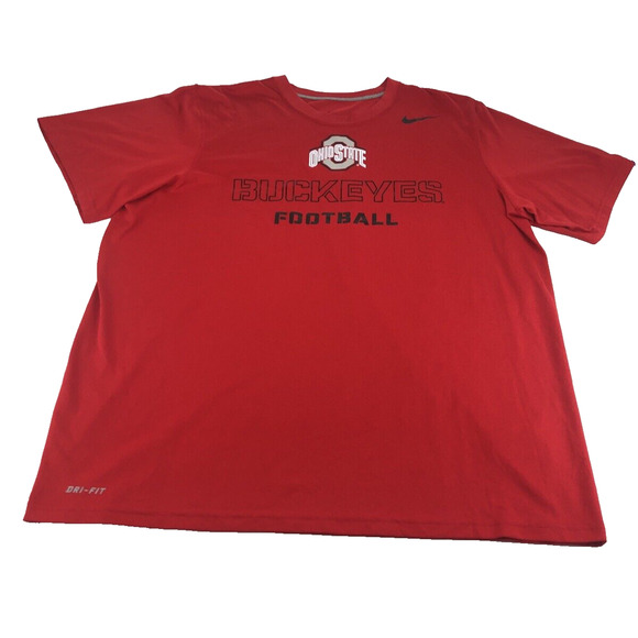 Nike Ohio State Buckeyes Men's Shirt XL Dri Fit Short Sleeve Red OSU Football - Picture 1 of 10